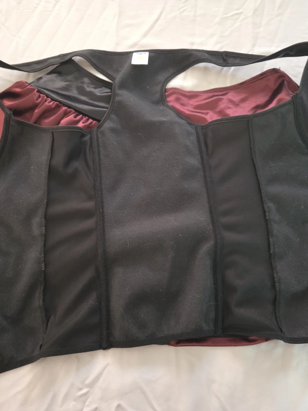 Harley Quinn Inspired Burgundy & Black Corset Top with Matching Skirt - Picture 9 of 9